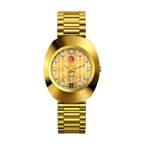 Rado Diastar Gold Stainless Steel Gold Dial Automatic Watch for Gents - R12413503