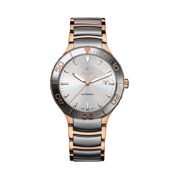 Rado Centrix Two-Tone Stainless Steel Silver Dial Automatic Watch for Gents - R30001103
