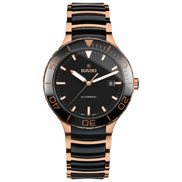 Rado Centrix Two-Tone Stainless Steel Black Dial Automatic Watch for Gents - R30001152