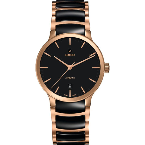 Rado Centrix Two-Tone Stainless Steel Black Dial Automatic Watch for Gents - R30036172
