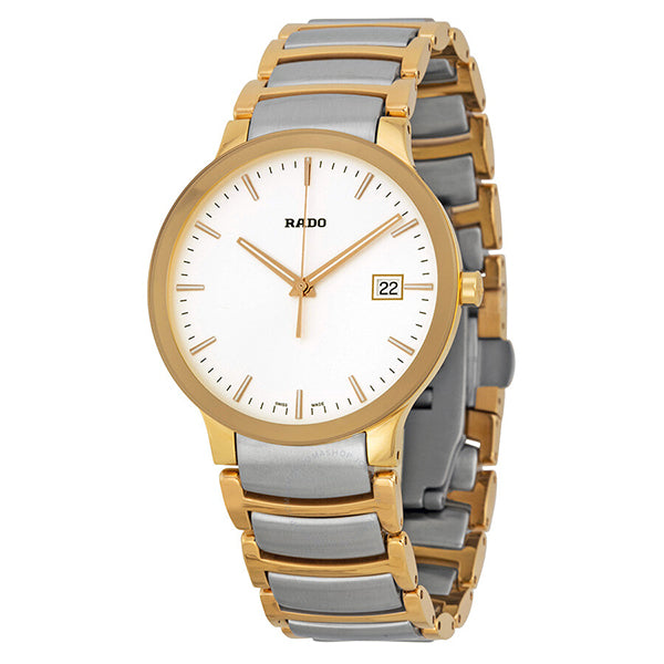 RADO Two-tone Stainless Steel White Dial Quartz Watch for Gents- R30554103