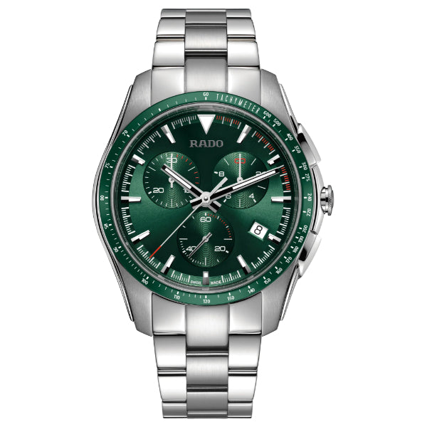 Rado Hyperchrome Silver Stainless Steel Green Dial Chronograph Quartz Watch for Gents - R32259313