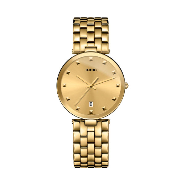 RADO Yellow Gold Stainless Steel Yellow Gold Dial Quartz Watch for Gents- R48868253