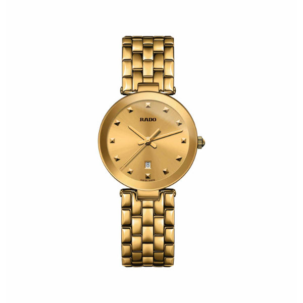 Rado Florence Yellow Gold Stainless Steel Yellow Gold Dial Quartz Watch for Ladies - R48872253