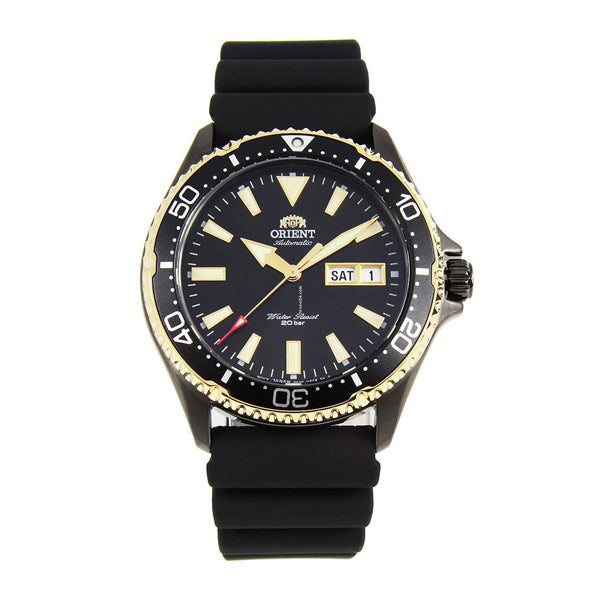 Orient Mako III Black Rubber Strap Black Dial Automatic Watch for Gent ...