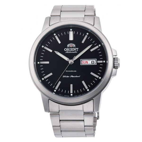 Orient Contemporary Silver Stainless Steel Black Dial Automatic Watch for Gents - RA-AA0C01B19B