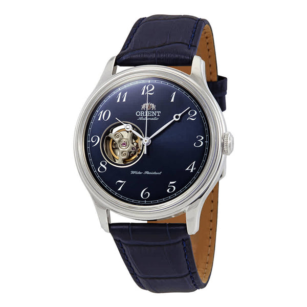 Orient Open Heart Blue Leather Strap Blue Dial Automatic Watch for Gents - RA-AG0015L10B