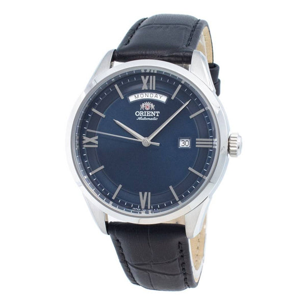 Orient Contemporary Black Leather Strap Blue Dial Automatic Watch for Gents - RA-AX0007L0HB