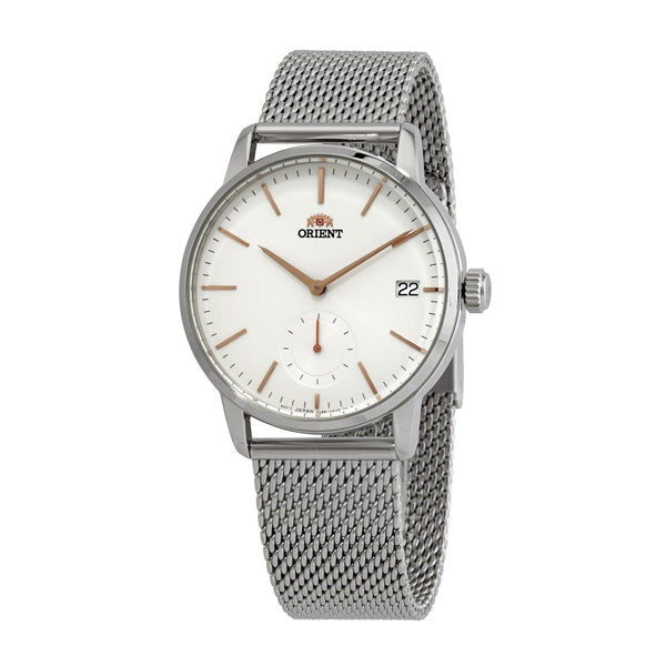 Orient Contemporary Silver Mesh Bracelet White Dial Quartz Watch for Gents - RA-SP0007S10B
