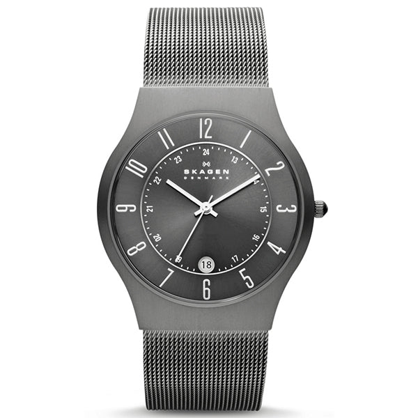 Skagen Grenen Grey Mesh Bracelet Grey Dial Quartz Watch for Gents- SKW-233XLTTM