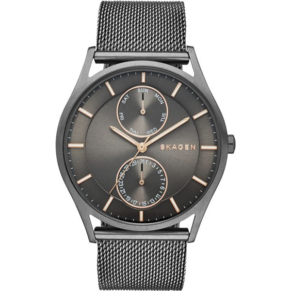 Skagen Holst Grey Mesh Bracelet Grey Dial Quartz Watch for Gents- SKW-6180