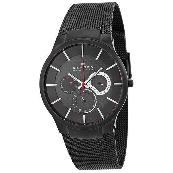 Skagen Titanium Black Mesh Bracelet Black Dial Quartz Watch for Gents- SKW-809XLTBB