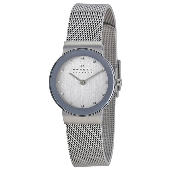 Skagen Freja Silver Mesh Bracelet White Dial Quartz Watch for Ladies - SKW 358SSSD