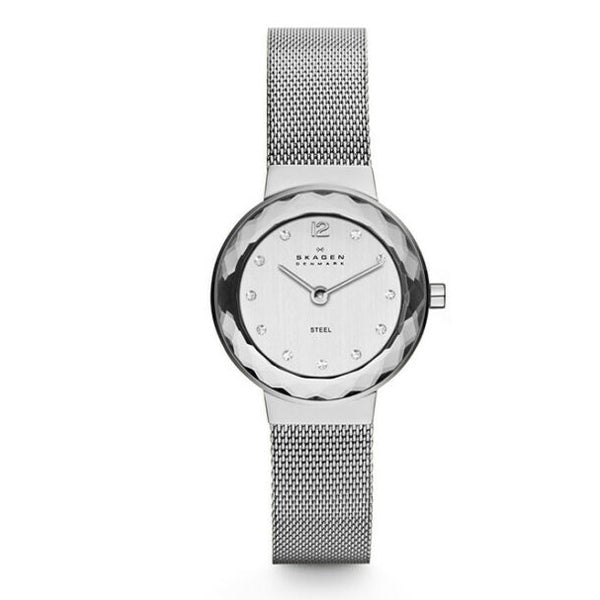 Skagen Leonora Silver Mesh Bracelet Silver Dial Quartz Watch for Ladies - SKW 456SSS
