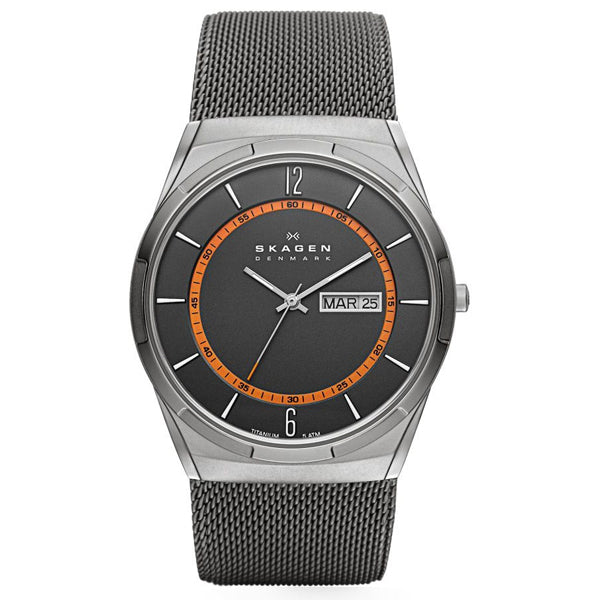 Skagen Titanium Grey Mesh Bracelet Grey Dial Quartz Watch for Gents - SKW6007