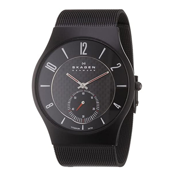 Skagen Titanium Black Mesh Bracelet Black Dial Quartz Watch for Gents - SKW 805XLTBB