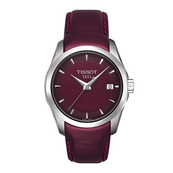 Tissot Couturier Bordeaux Leather strap Bordeaux Dial Quartz Watch for Ladies - T-0352101637100