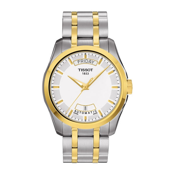 Tissot Couturier Two-tone Stainless Steel White Dial Automatic Watch for Men's - T-0354072201100