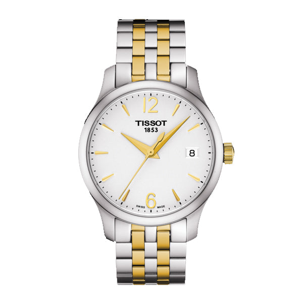 Tissot Tradition Two-tone Stainless Steel White Dial Quartz Watch for Ladies - T-0632102203700