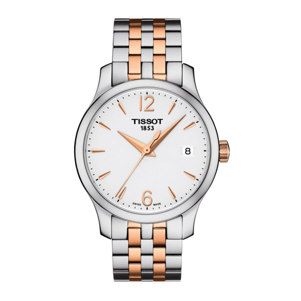 Tissot Tradition Two-tone Stainless Steel Silver Dial Quartz Watch for Ladies - T-0632102203701