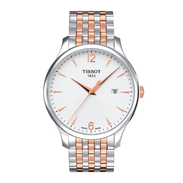 Tissot Tradition Two-tone Stainless Steel Silver Dial Quartz Watch for Men's - T-0636102203701
