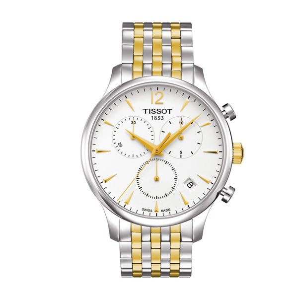 Tissot Tradition Two-tone Stainless Steel White Dial Chronograph Quartz Watch for Men's - T-0636172203700