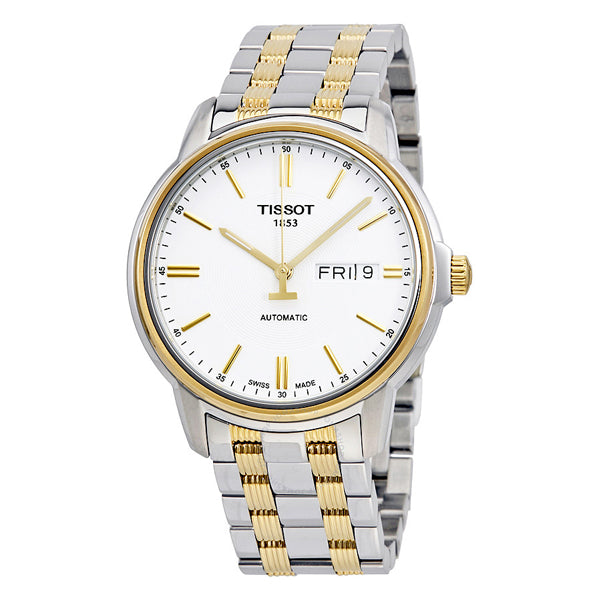 Tissot T-Classic Two-tone Stainless Steel White Dial Automatic Watch for Men's - T-0654302203100