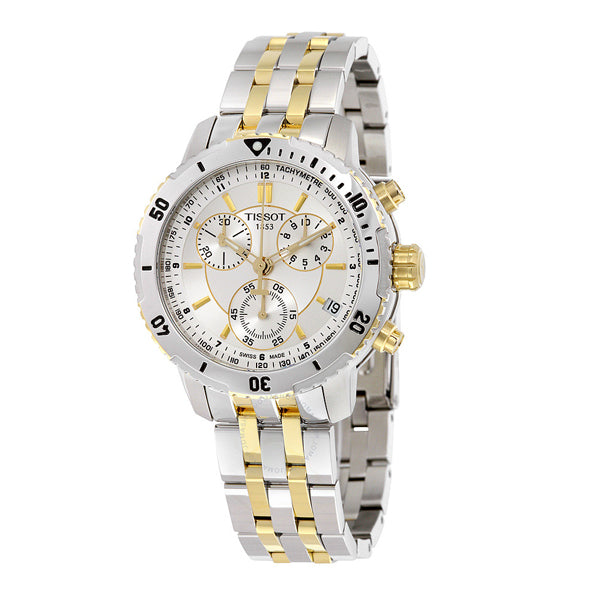 Tissot PRC200 Two-tone Stainless Steel Silver Dial Quartz Watch for Men's - T-0674172203100