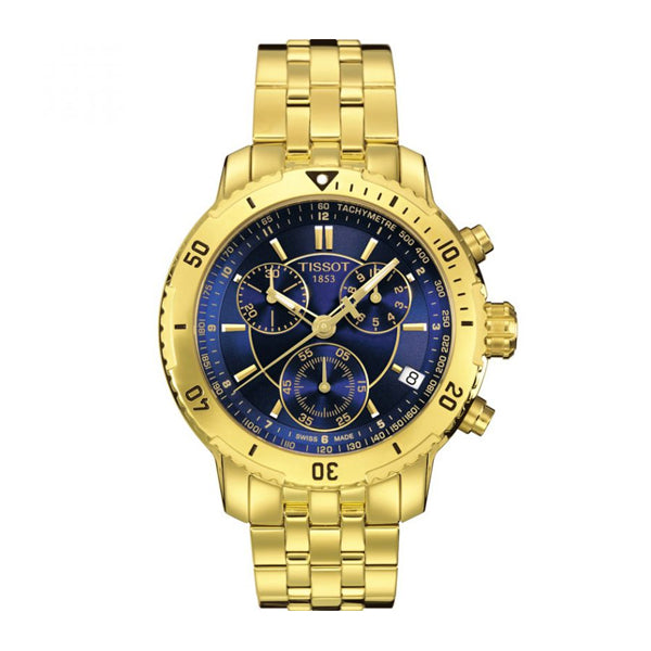 Tissot PRC200 Gold Stainless Steel Blue Dial Quartz Watch for Men's - T-0674173304100
