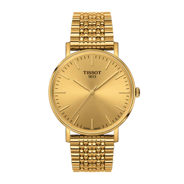 Tissot everytime Medium Gold Stainless Steel Gold Dial Quartz Watch for Unisex - T-1094103302100