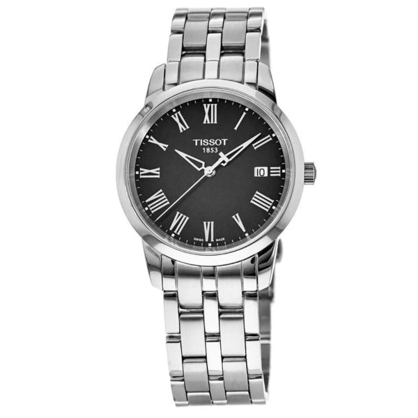 Tissot T-Classic Dream Silver Stainless Steel Black Dial Quartz Watch for Men's - T033.410.11.053.01