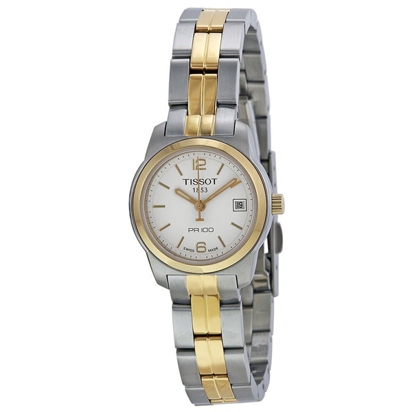 Tissot PR100 Two-tone Stainless Steel White Dial Quartz Watch for Ladies - T049.210.22.017.00