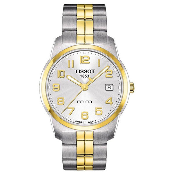Tissot PR100 Two-tone Stainless Steel Silver Dial Quartz Watch for Men's - T049.410.22.032.01