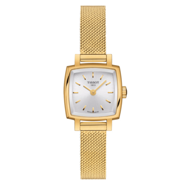 Tissot Lovely Square Gold Mesh Bracelet Silver Dial Quartz Watch for Ladies - T058.109.33.031.00