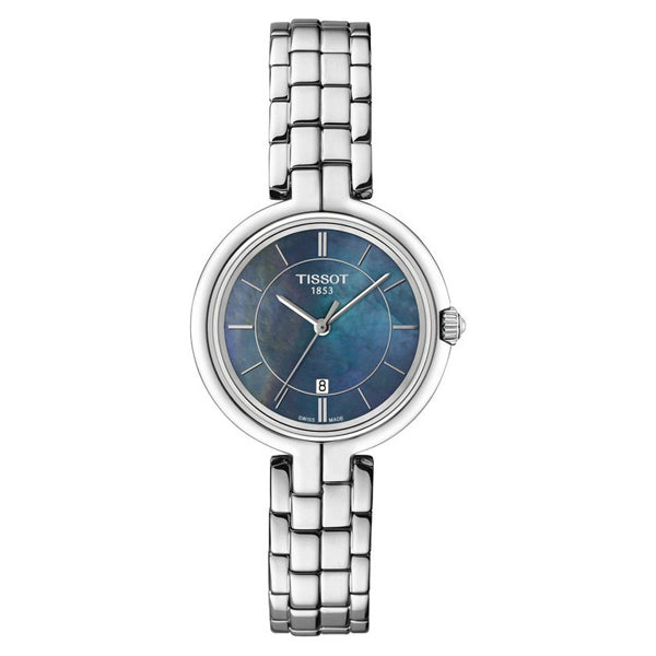 Tissot Flamingo Silver Stainless Steel Mother of pearl Dial Quartz Watch for Ladies - T094.210.11.121.00