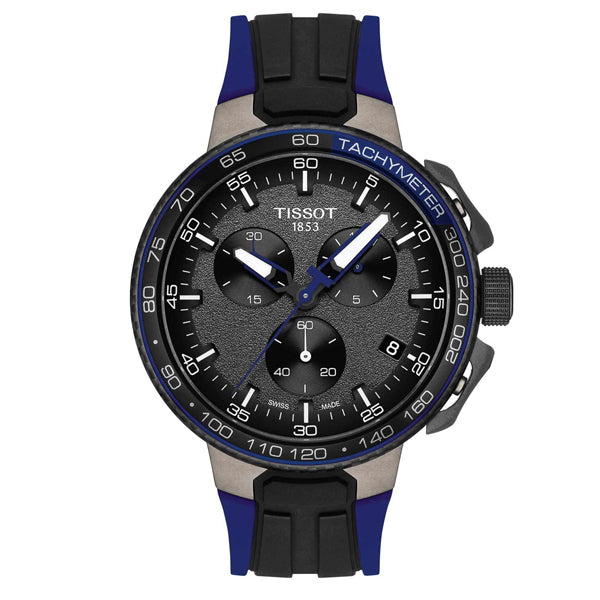 Tissot T-Race Two-tone Silicone Strap Black Dial Chronograph Quartz Watch for Men's - T111.417.37.441.06