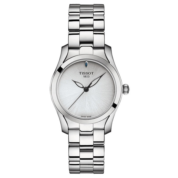 Tissot T-Wave Silver Stainless Steel Silver Dial Quartz Watch for Ladies - T1122101103100