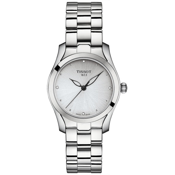 Tissot T-Wave Silver Stainless Steel Silver Dial Quartz Watch for Ladies - T1122101103600