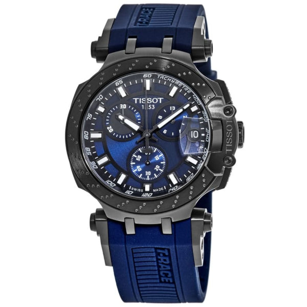 Tissot T-Race Blue Silicone Strap Blue Dial Chronograph Quartz Watch for Men's - T115.417.37.041.00