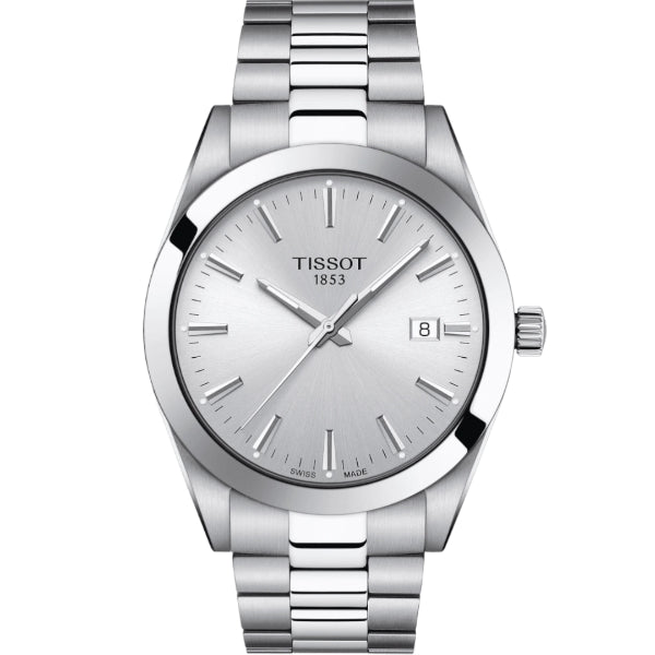 Tissot Gentleman Silver Stainless Steel Silver Dial Quartz Watch for Men's - T127.410.11.031.00
