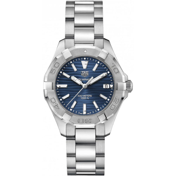 Tag Heuer Aquaracer Silver Stainless Steel Blue Dial Quartz Watch for Ladies - WBD131D.BA0748