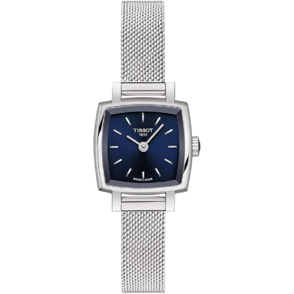 Tissot Lovely Square Silver Mesh Bracelet Blue Dial Quartz Watch for Ladies - T058.109.11.041.00