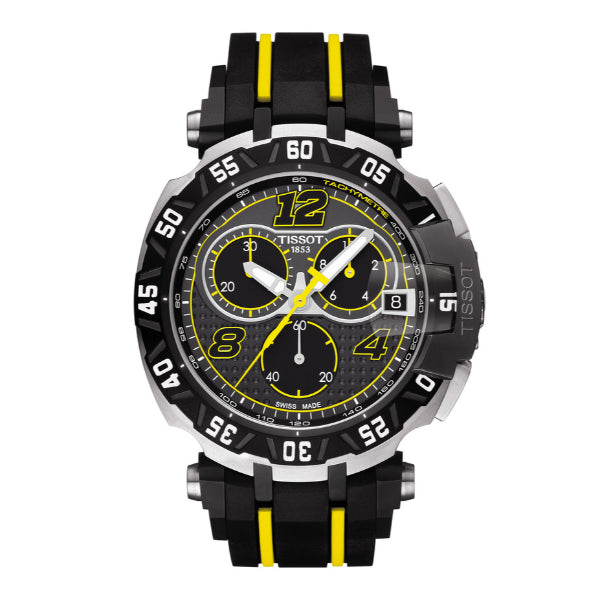 Tissot T-Race Two-tone Rubber Strap Black Dial Chronograph Quartz Watch for Men's - T092.417.27.067.00