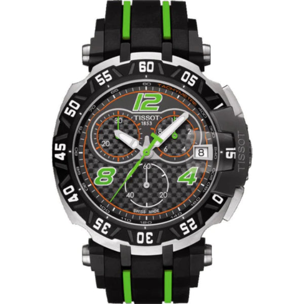 Tissot T-Race Two-tone Rubber Strap Black Dial Chronograph Quartz Watch for Men's - T092.417.27.207.02