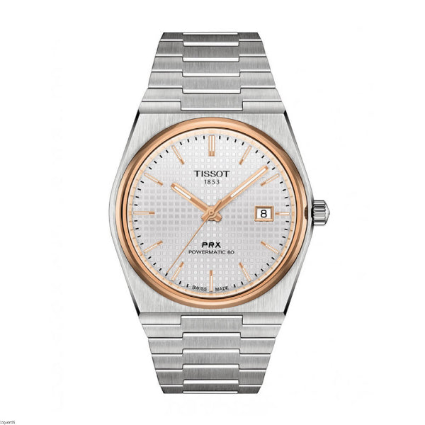 Tissot PRX Powermatic 80 Grey Stainless Steel Silver Dial Automatic Watch for Men's- Tissot T137.407.21.031.00