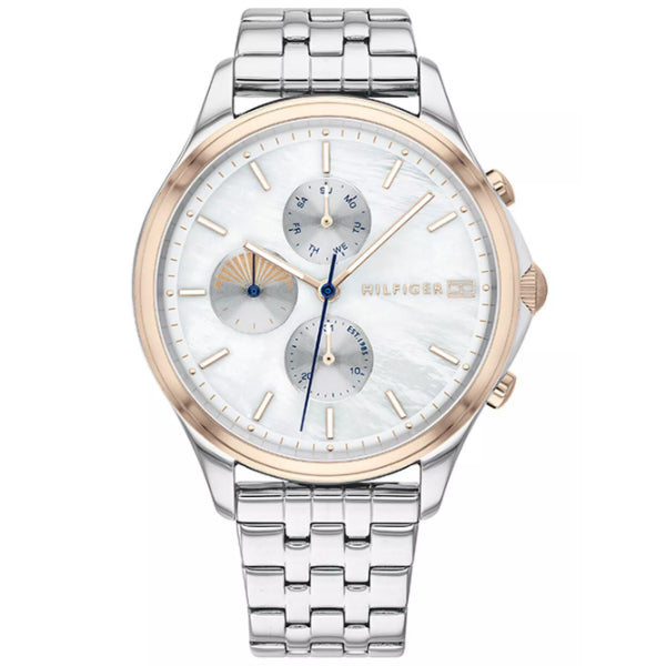 Tommy Hilfiger Whitney Silver Stainless Steel Mother Of Pearl Dial Chronograph Quartz Watch for Ladies - 1782122