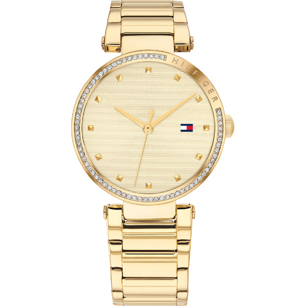 Tommy Hilfiger Lynn Gold Stainless Steel Gold Dial Quartz Watch for Ladies - 1782235