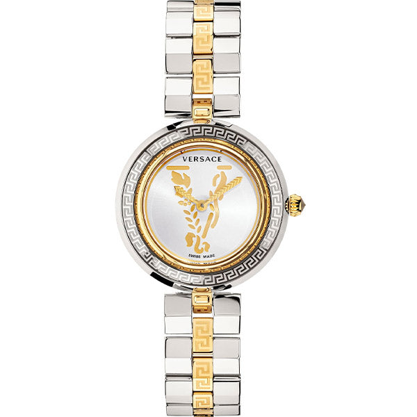 Versace Virtus Infinity Two-tone Stainless Steel Silver Dial Quartz Watch for Ladies - VEZ400321