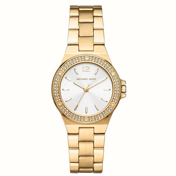 Michael Kors Mini Lenox Gold Stainless Steel Silver Dial Quartz Watch for Ladies - MK7278