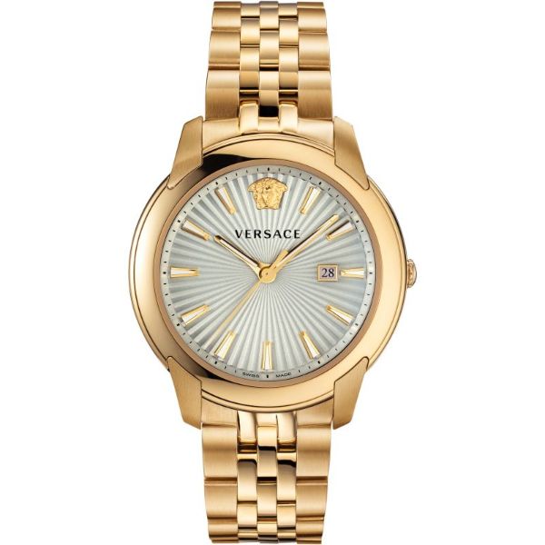 Versace V-Urban Gold Stainless Steel White Dial Quartz Watch For Men - VELQ00719